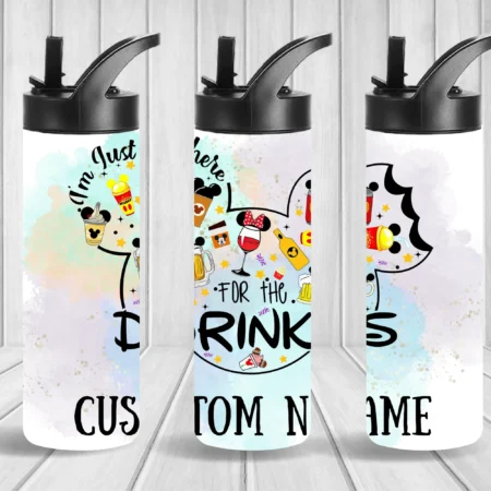 Im Just Here for the Drinks (Custom Name) Flip Top & Tumbler Gift