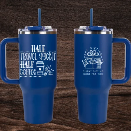 Half Travel Agent, Half Coffee Engraved Tumblers