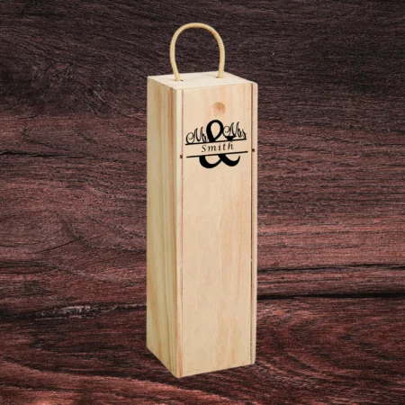 Mr. & Mrs. Monogram Basic Engraved Wine Box