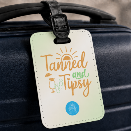Tanned & Tipsy Gold Luggage Tag Gift