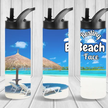 Resting Beach Face Tumbler and Flip Top Gift