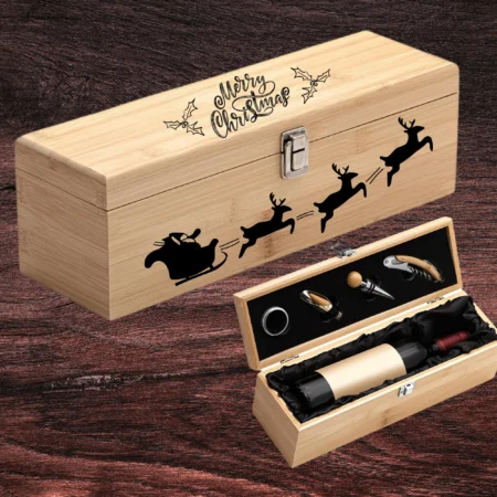Christmas Cheer Deluxe Engraved Wine Box
