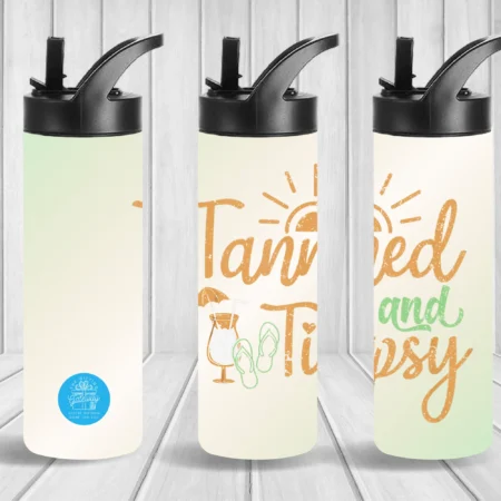 Tanned And Tipsy Flip Top & Tumbler Gift