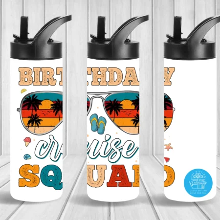 Birthday Cruise Squad (Custom Name) Flip Top & Tumbler Gift