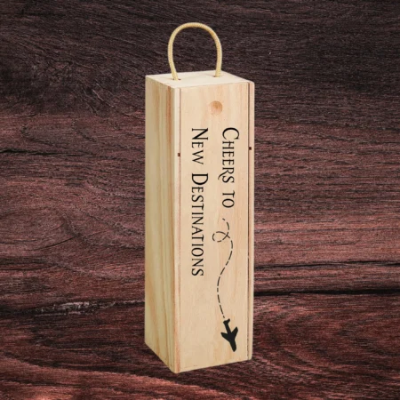 Cheers to New Destinations Engraved Wine Box