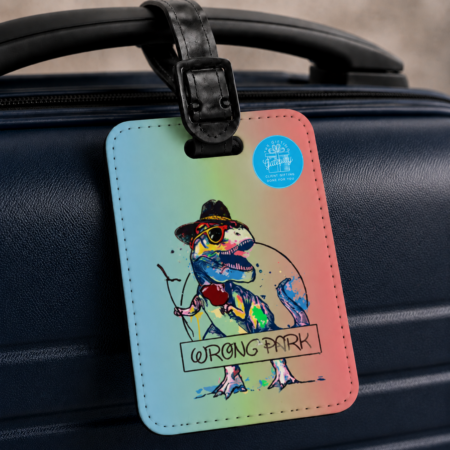 Wrong Park Dinosaur Luggage Tag Gift