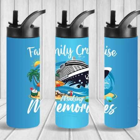 Family Cruisng Making Memories (Custom Name) Tumbler & Flip Top Gift