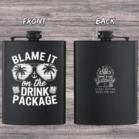 Blame it on the Drink Package Engraved Flask
