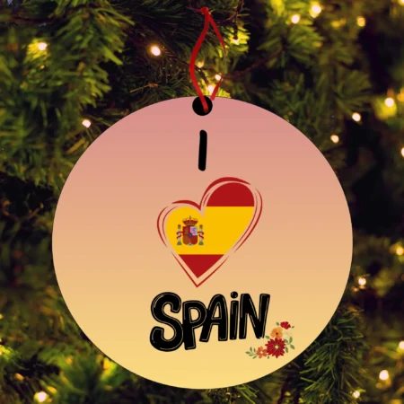 Spain 4" Double Sided Ceramic Ornament