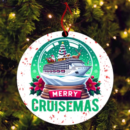 Merry Cruisemas 4" Double Sided Ceramic Ornament
