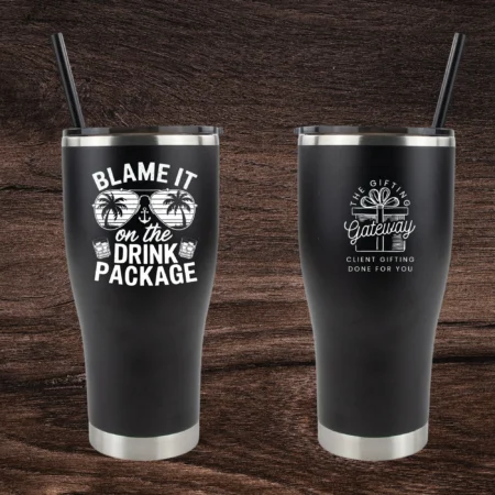 Blame It on the Drink Package 30oz Engraved Tumbler Gift (Multiple Colors)