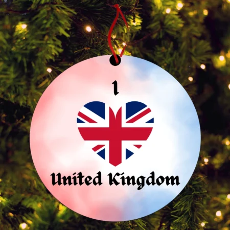 United Kingdom 4" Double Sided Ceramic Ornament