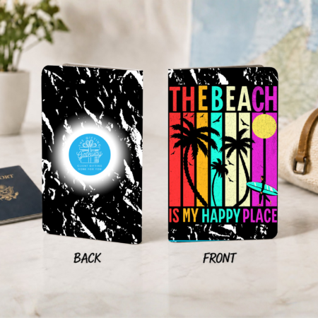 The Beach is My Happy Place Neon Colors Passport Book Gift