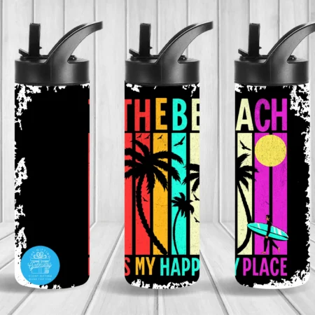 The Beach Is My Happy Place Neon Flip Top & Tumbler Gift