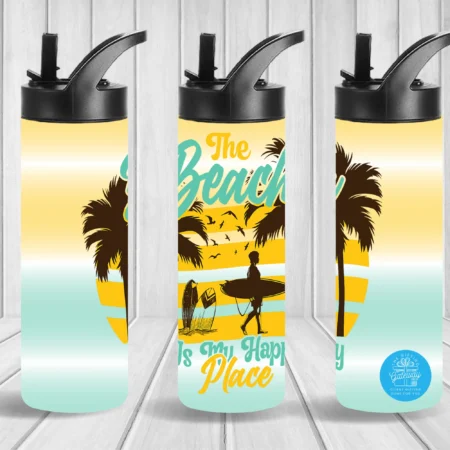 The Beach Is My Happy Place Orange Flip Top & Tumbler Gift
