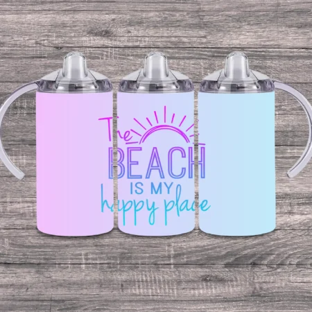The Beach is my Happy Place (Neon Blue) Sippy Cup Gift