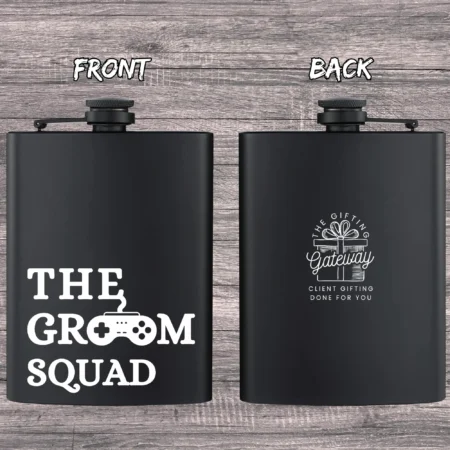 The Groom Squad Controller Engraved Flask