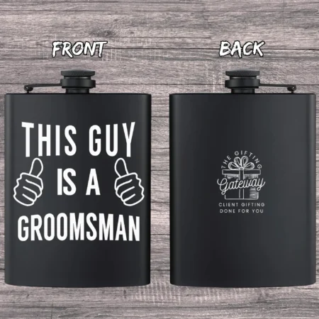 This Guy is a Groomsman Engraved Flask