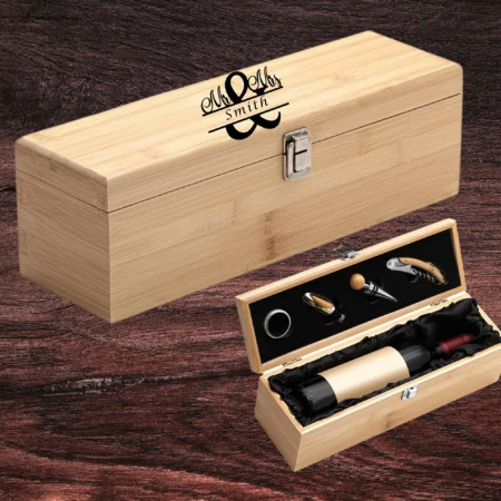 Mr. & Mrs. Monogram Basic Engraved Wine Box