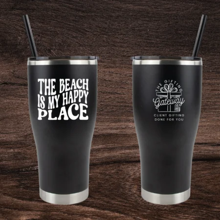 Beach is My Happy Place 30oz Engraved Tumbler Gift (Multiple Colors)