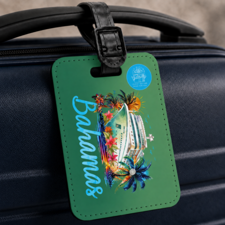 Bahamas Cruise Green Luggage Tag Gift