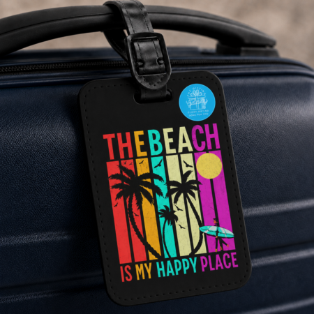The Beach IS My Happy Place(Neon) Luggage Tag Gift