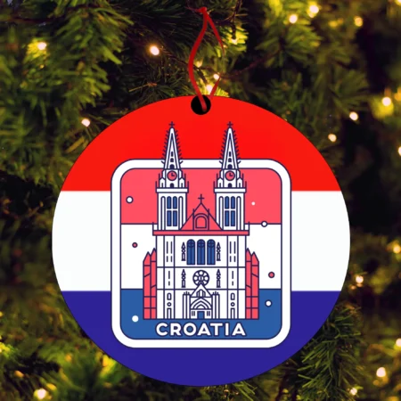 Croatia 4" Double Sided Ceramic Ornament